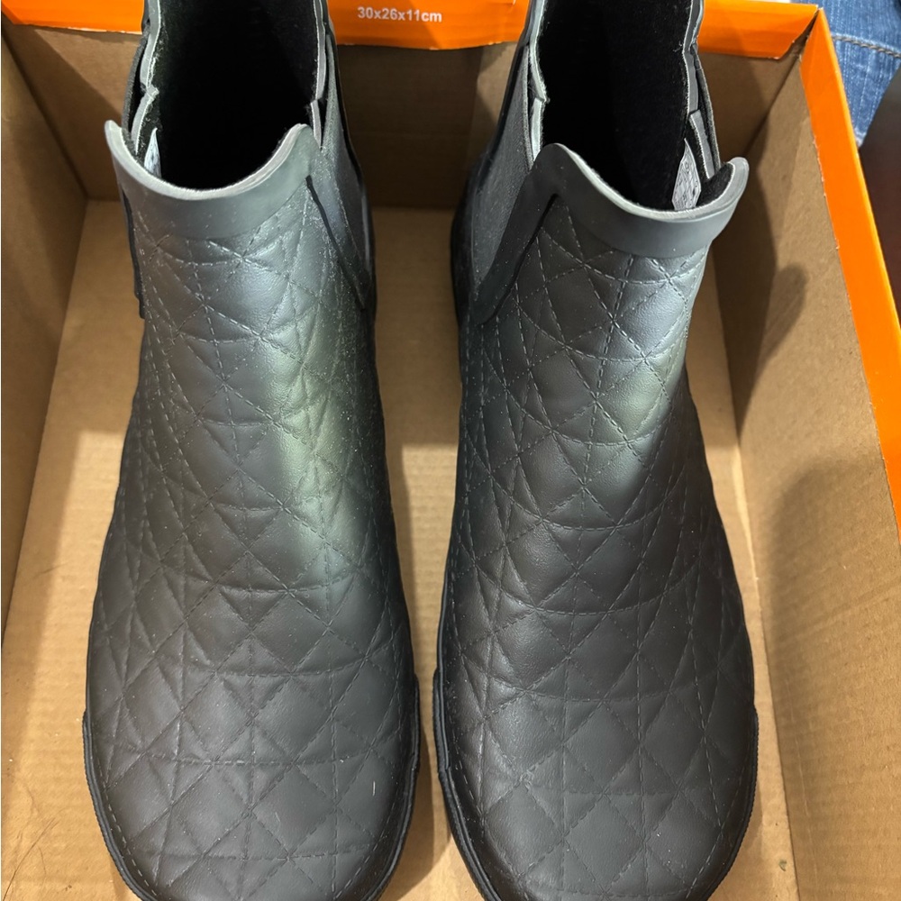 Rocket Dog Quilted Black Ankle Boots Slip-On Design-Size 9